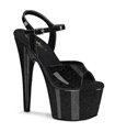 ADORE-709GP - Plateau High Heel Sandalette - Schwarz/Glitzer | Pleaser SALE