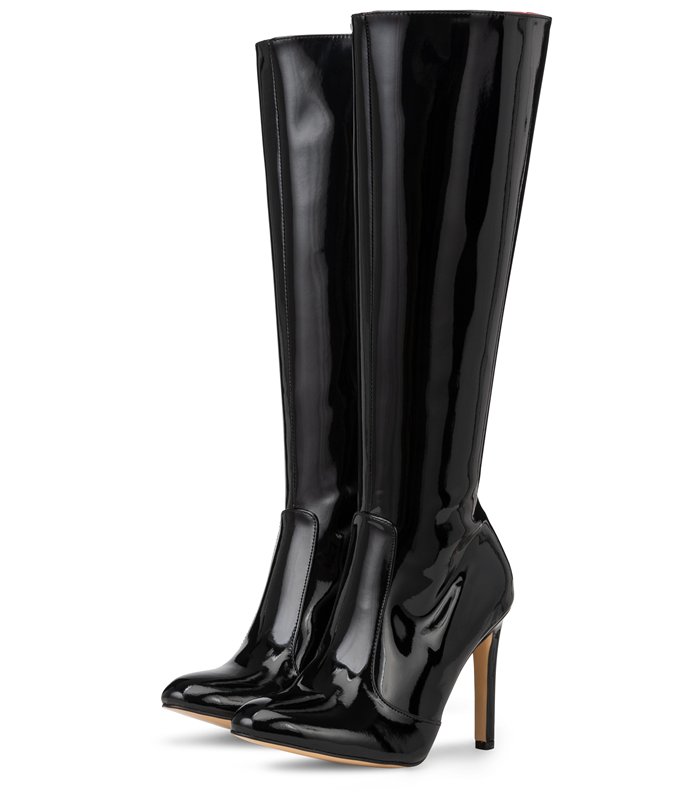 Michael Soul Donna - Classic stiletto boots in black shiny SALE