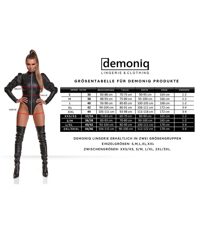 schwarzes Damen-Top TDEike001 von Demoniq Total Domination Collection