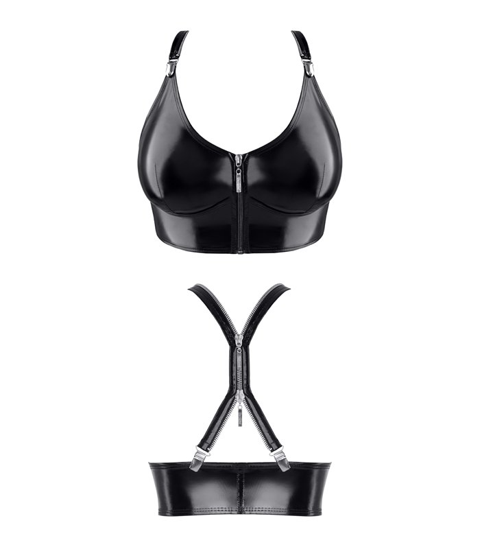 schwarzes Damen-Top TDEike001 von Demoniq Total Domination Collection