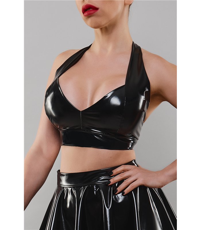 schwarzes Damen-Top TDBettina001 von Demoniq Total Domination Collection