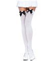Nylon Thigh Highs With Bow