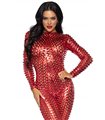 Laser cut metallic catsuit