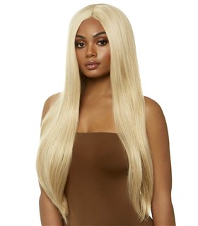 Long straight center part wig