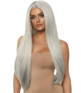 Long straight center part wig