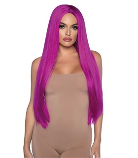 Long straight center part wig