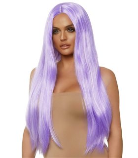 Long straight center part wig