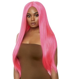 Long straight center part wig