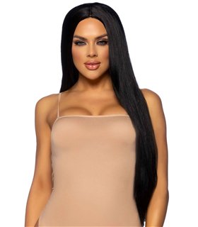 Long straight center part wig