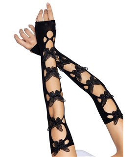 Butterfly applique arm warmers