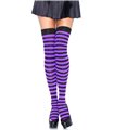 Striped nylon thigh highs