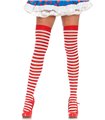 Striped nylon thigh highs