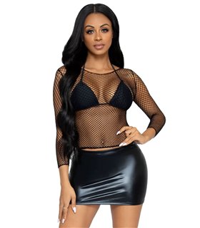 Netz-Shirt mit langen Ärmeln | Leg Avenue