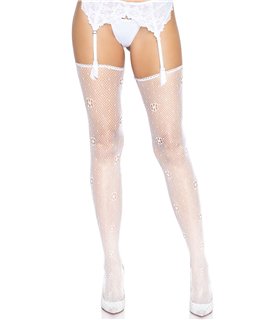 Daisy dot fishnet stockings