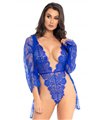 Floral lace teddy & robe