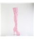 DELIGHT-3000HWR - Plateau Overknee Stiefel - Rosa Glänzend | Pleaser