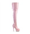DELIGHT-3063 - Plateau Overknee Stiefel - Rosa Lack | Pleaser SALE