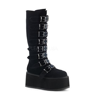 Demonia Plateau Stiefel DAMNED-318 Schwarz samt