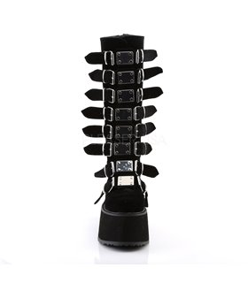 Demonia Plateau Stiefel DAMNED-318 Schwarz samt