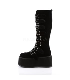 Demonia Plateau Stiefel DAMNED-318 Schwarz samt