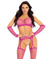 Crop top, stockings & gloves