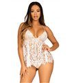 Floral lace babydoll & string