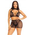 Halter crop top and mini skirt