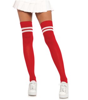 Ribbed athletic thigh highs