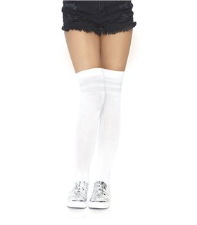 Ribbed athletic thigh highs