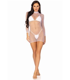 High neck mini dress