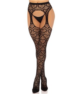 Heart net suspender hose