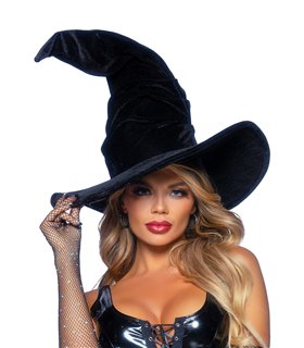 Velvet ruched witch hat