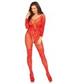 Vine lace and net bodystocking