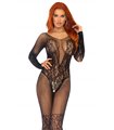 Vine lace and net bodystocking
