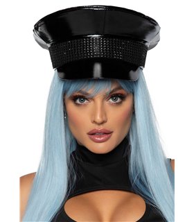 Rhinestone trim military hat