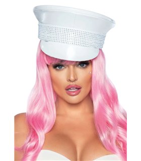 Rhinestone trim military hat