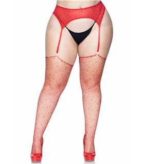 Rhinestone fishnet stockings