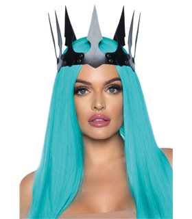 Faux leather spiked crown