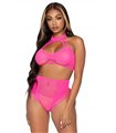 Netz Set BH Top + High Waisted Unterteil schwarz | Leg Avenue