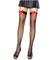 Fishnet Thigh Highs With Bow