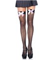 Fishnet Thigh Highs With Bow