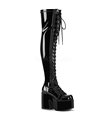 Pleateau Stiefel CAMEL-300 Schwarz lack | DemoniaCult SALE