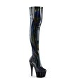 Plateau Overknee Stiefel ADORE-3000HWR - Lack Schwarz / Hologramm SALE