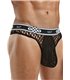 Tanga mit tiefen Sitz & Fischnetz für Herren - Schwarz