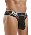 Tanga mit tiefen Sitz & Fischnetz für Herren - Schwarz