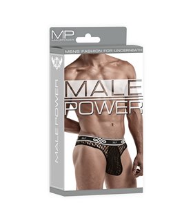 Tanga mit tiefen Sitz & Fischnetz für Herren - Schwarz