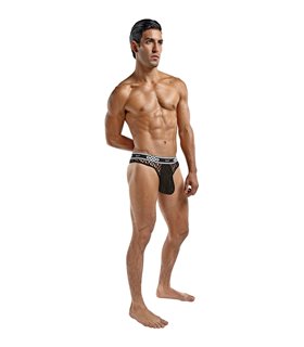 Tanga mit tiefen Sitz & Fischnetz für Herren - Schwarz