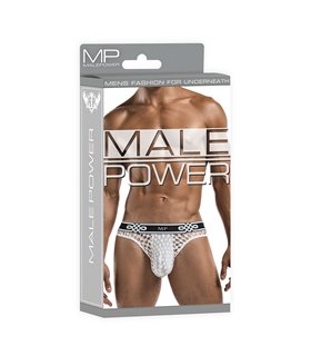 Tanga mit tiefen Sitz & Fischnetz für Herren - Schwarz