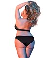 Halter Bandeau & Panty Set - Black - S/M