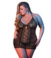 Sexy Oberteil mit anziehender Spitze & erotischen Ausschnitt - Schwarz